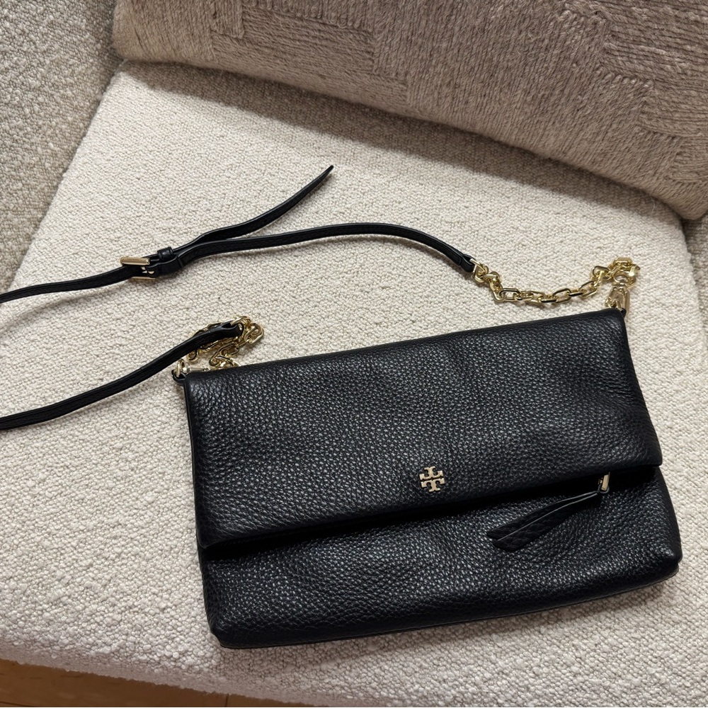 Tory Burch Fold-Over Leather Crossbody Bag